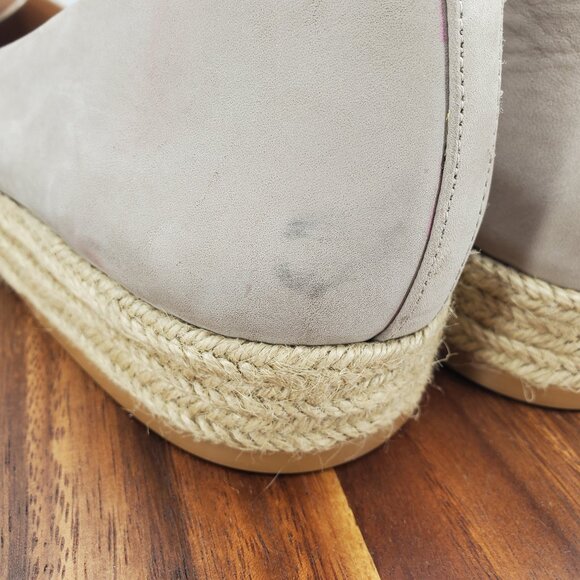 Corso Como Flats Women's 10 M Gray Leather Bellah Espadrille Wedge Comfort Shoes - Picture 5 of 10